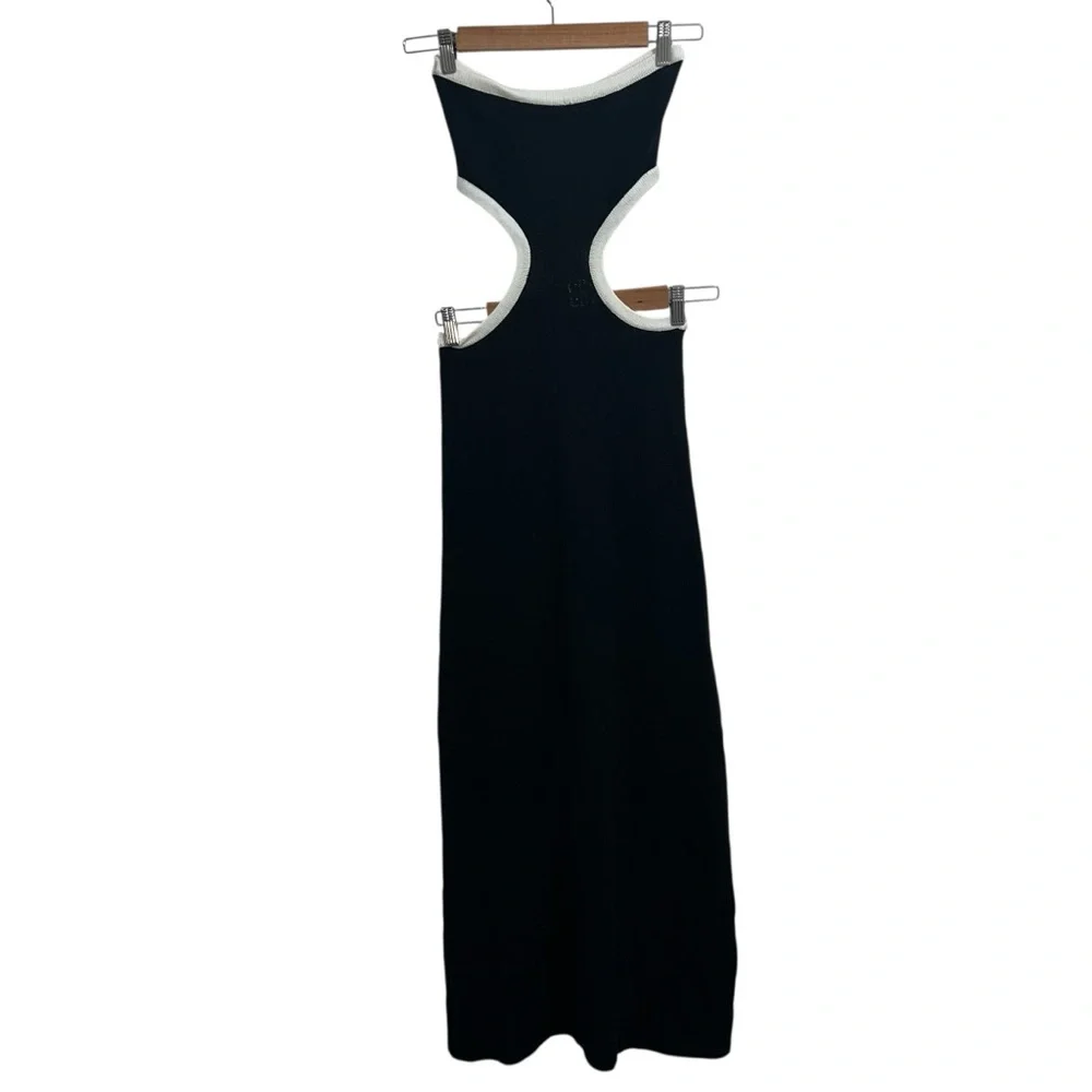 NEW NWT Cin Cin Empire Strapless Knit Cutout Maxi Dress In Black